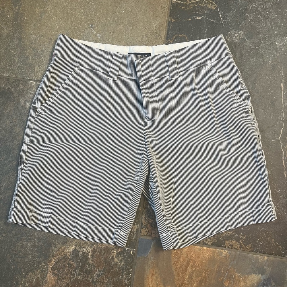 Tommy Hilfiger navy and white pinstriped Bermuda shorts, size 2